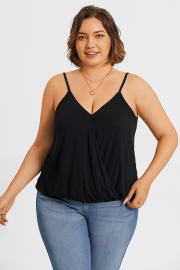 Black V-Neck Sleeveless Plus Size Cami Top