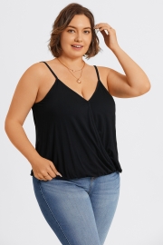 Black V-Neck Sleeveless Plus Size Cami Top