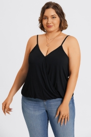 Black V-Neck Sleeveless Plus Size Cami Top