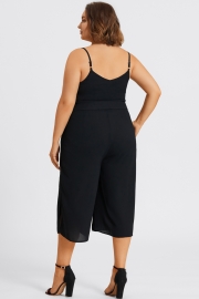 Plus Size Black Sleeveless Easy Culotte Jumpsuit