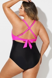 Plus Size Crossback Cutout One Piece Swimsuit