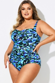 Multi Color Twist Front Push Up One Piece Swimsuit