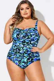 Multi Color Twist Front Push Up One Piece Swimsuit