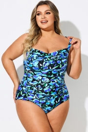 Multi Color Twist Front Push Up One Piece Swimsuit
