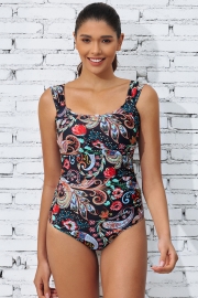 THICK STRAP ONE PIECE SWIMSUIT