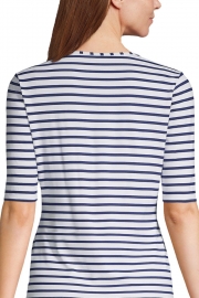 Stripe T-shirt High Neck Tankini Set