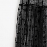 Full Length Polka Dots Mesh Sarong Cover Up