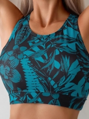 Tropical Print Racer Back 2 Piece Set Bikini