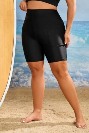 Swim SPRTY Women's Plus Size Swim Shorts With Wide Waistband & Phone Pocket
