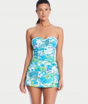 Floral Sweetheart Neck Tankini With Skirt