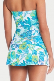 Floral Sweetheart Neck Tankini With Skirt